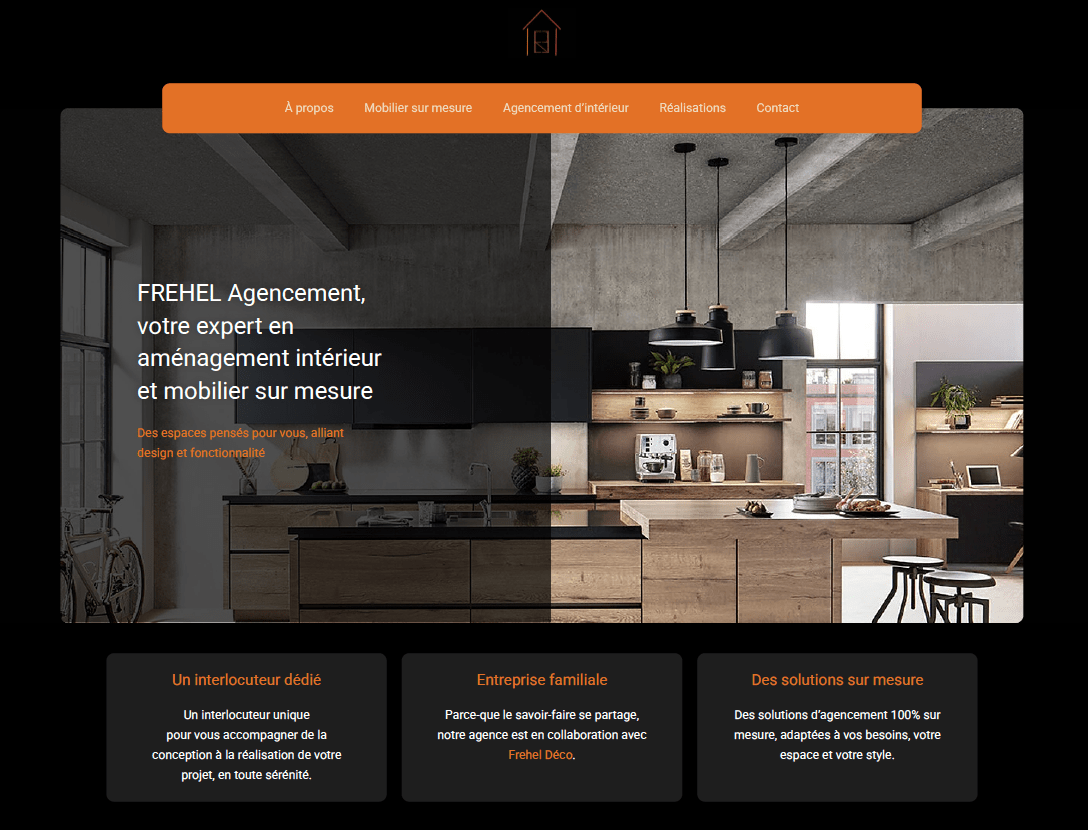 Création de site internet La Baule - Frehel Agencement, entreprise de décoration intérieure